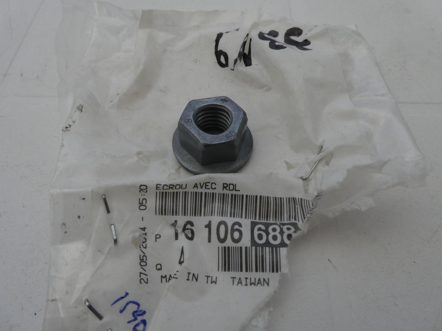 per auto peugeot citroen dado rondellato bullone ecrou nut washer 16106688