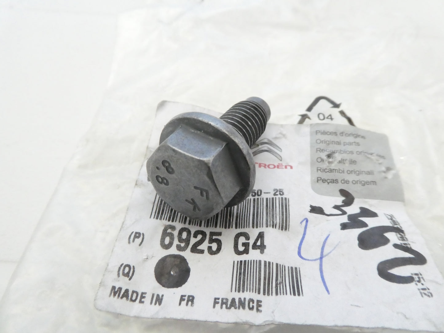 per auto peugeot citroen 6925G4 vite tubo aria condizionata screw tube 10 X 25 1,50