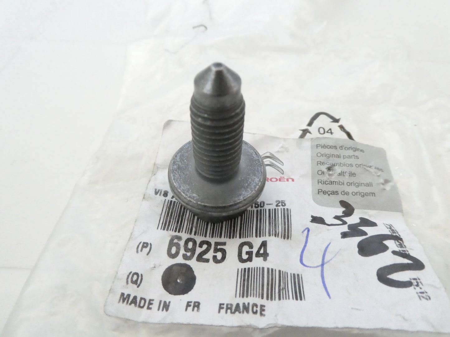 per auto peugeot citroen 6925G4 vite tubo aria condizionata screw tube 10 X 25 1,50