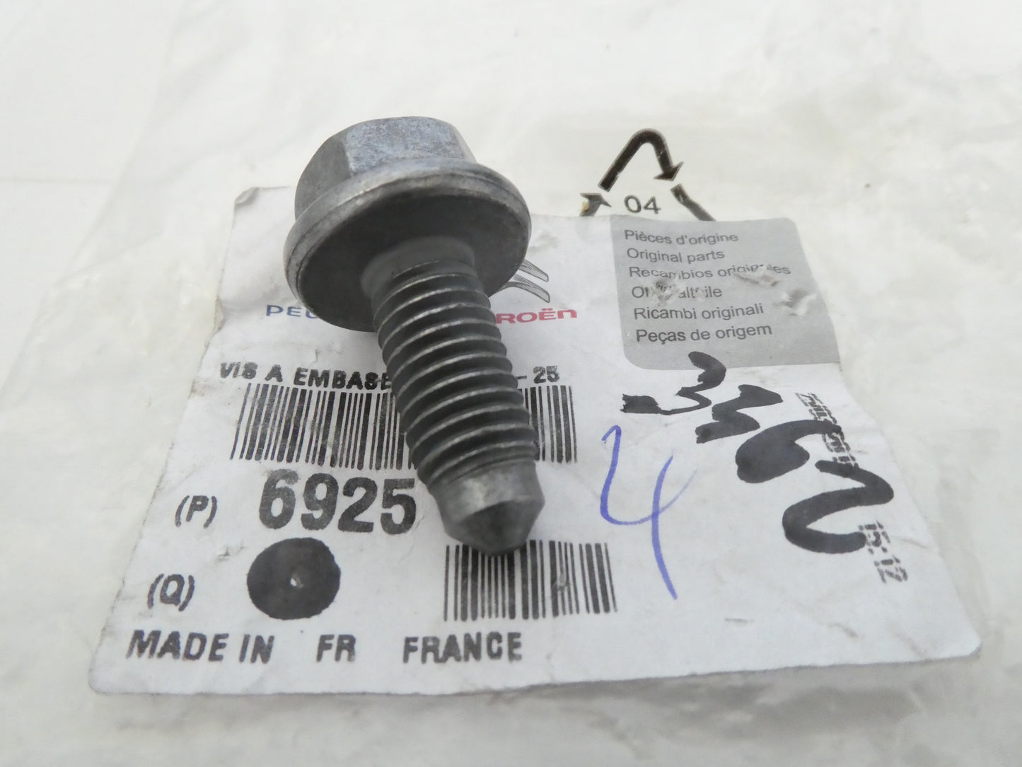 per auto peugeot citroen 6925G4 vite tubo aria condizionata screw tube 10 X 25 1,50