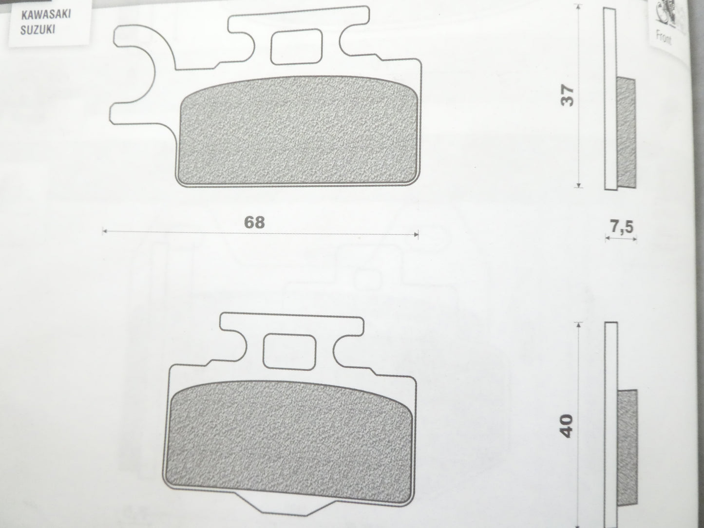 Per suzuki rm 65 03 / 04 scooter pastiglie pastiglia freno freni anteriore pads front