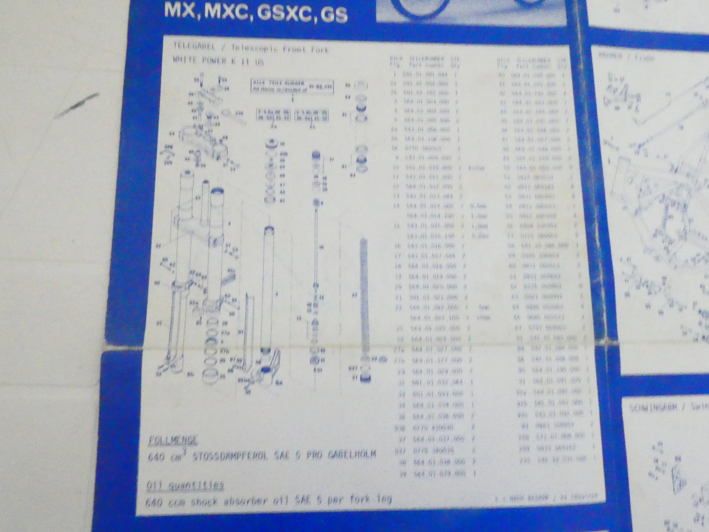 Per Ktm 125 mx mxc gs gsxc 1985 moto poster parti ricambio spare part ciclistica enduro cross telaio