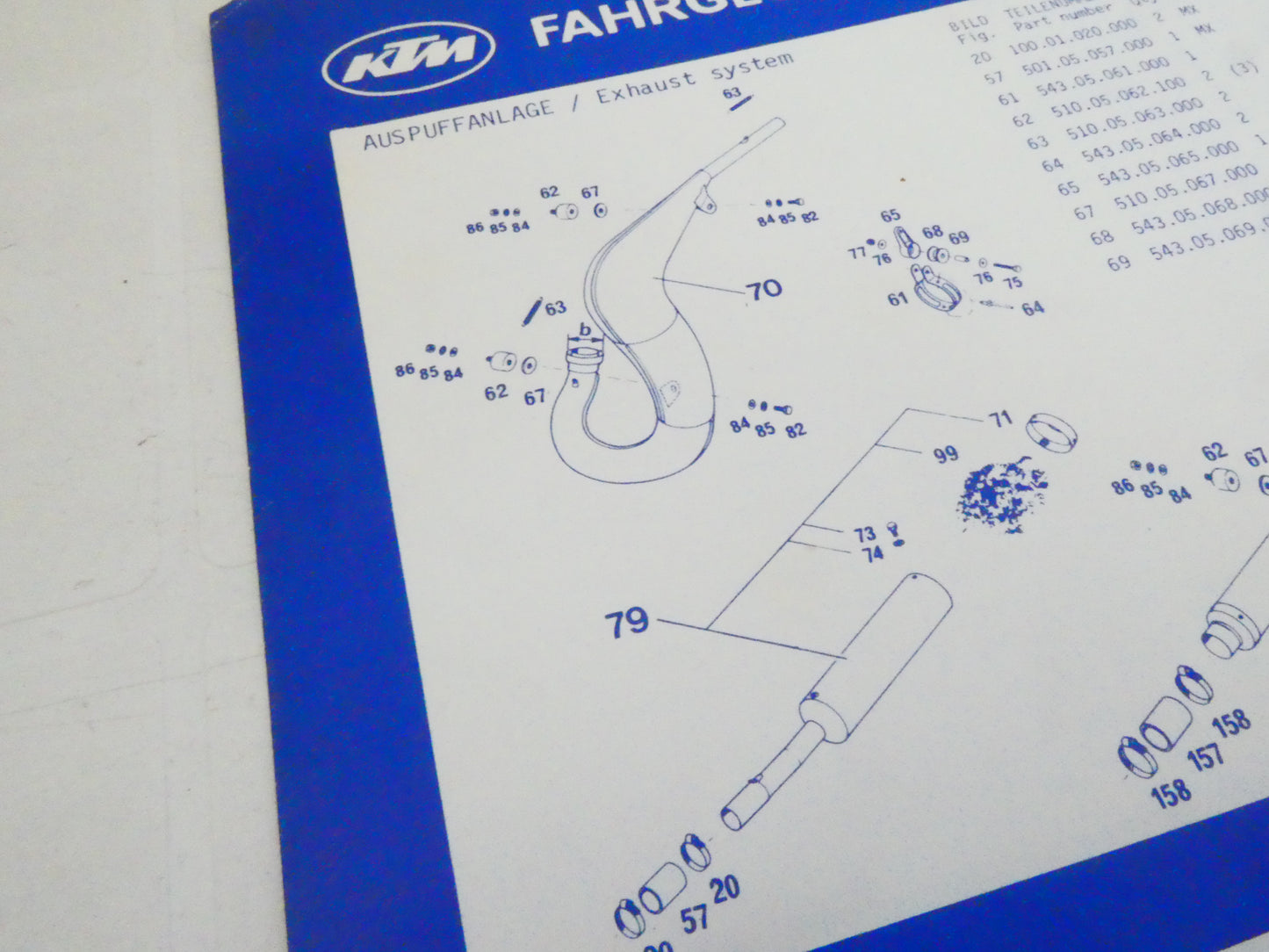 Per Ktm 125 mx mxc gs gsxc 1985 moto poster parti ricambio spare part ciclistica enduro cross telaio