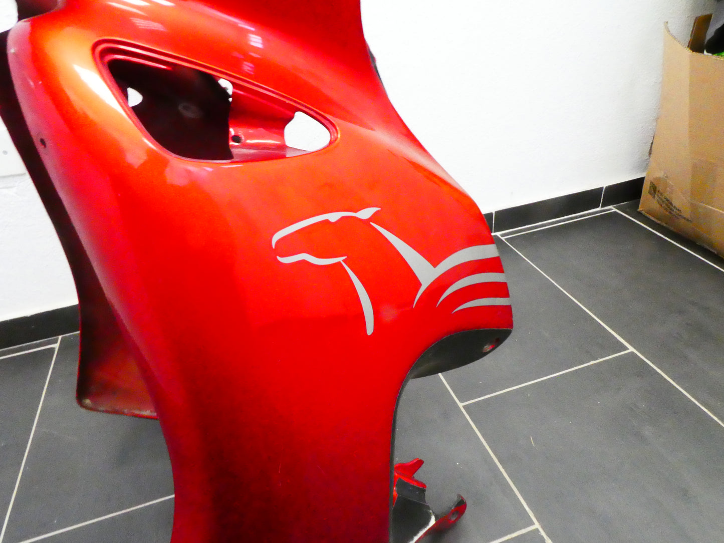 Per Aprilia Pegaso 650 ie 2004 carena frontale cupolino rosso front fairing red 8168296