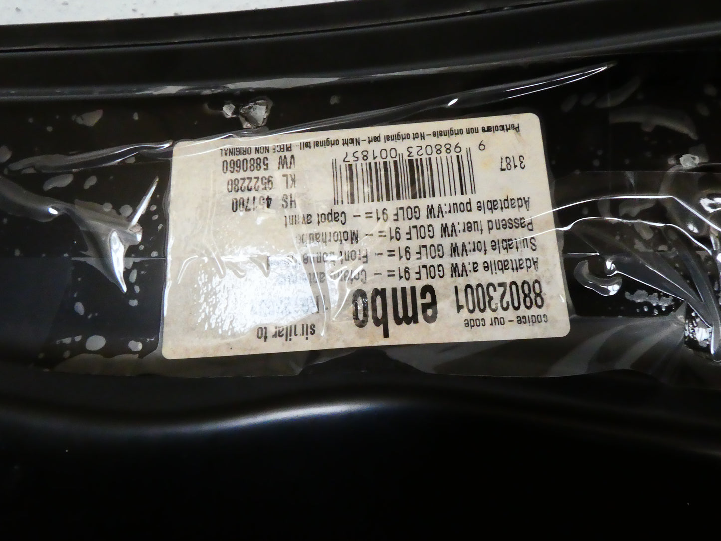 per volkswagen golf mk 3 91 98 1H1 cofano motore car hood capot haube embo 3 1h6823031a