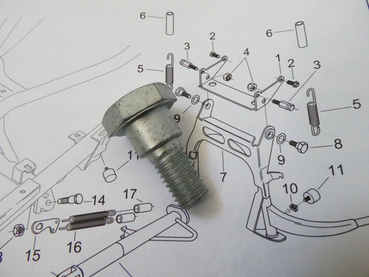 Per aprilia scarabeo 125 150 vite bullone cavalletto centrale bolt side stand scooter (motore rotax )