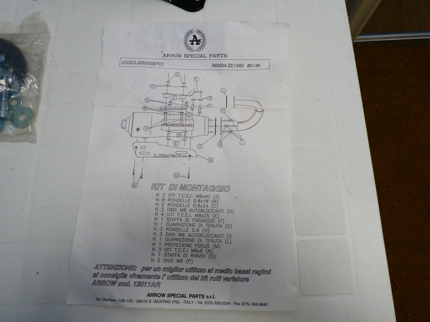 per scooter honda zx dio 50 af34 motore orizzontale marmitta scarico marmittino exhaust arrow