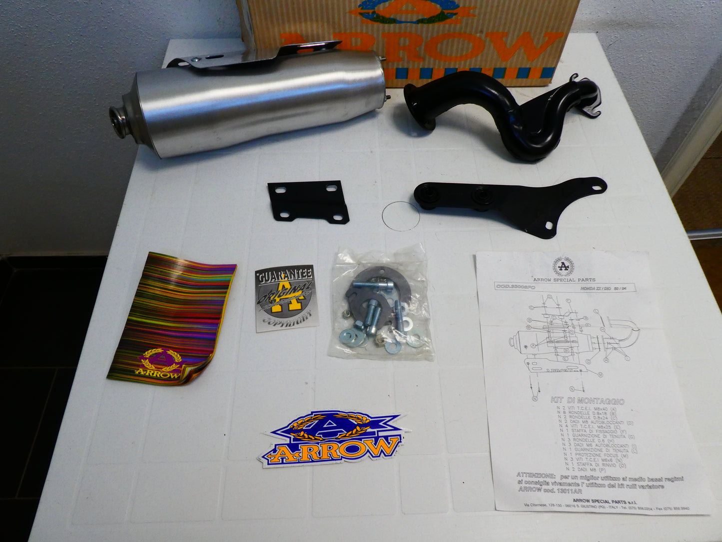 per scooter honda zx dio 50 af34 motore orizzontale marmitta scarico marmittino exhaust arrow