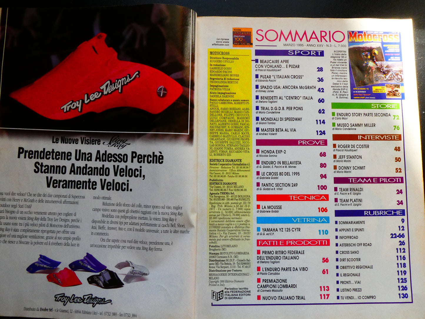 motocross rivista marzo 1995 enduro rally trial minicross 80 fantic section
