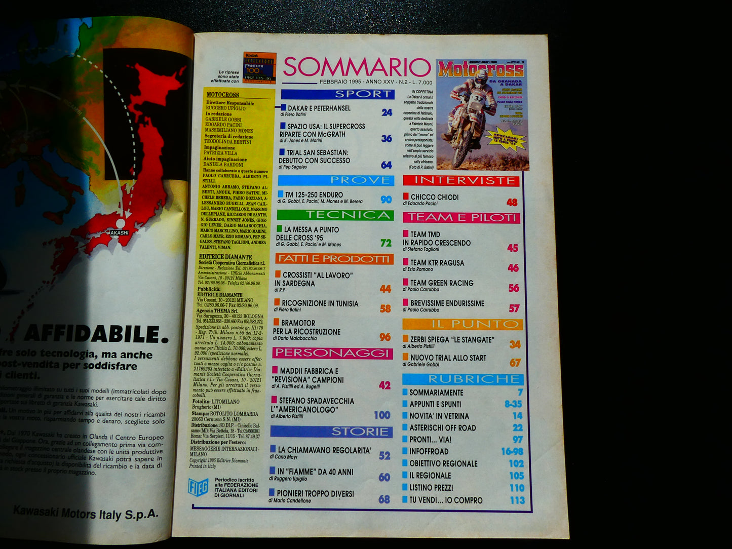 motocross rivista febbraio 1995 enduro trial rally tm enduro 125 250 1995