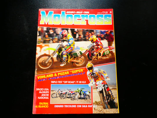 motocross rivista aprile 1995 enduro  prove honda xr600 yamaha tt600 kawasaki klx r 600