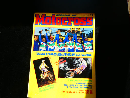 motocross rivista ottobre 1992 test prova  cross 1993 honda cr 125 suzuki rm 125 250