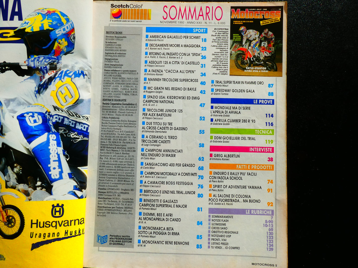 motocross rivista novembre 1992 prova aprilia climber 280 r 1993 mondiale trial ahvala