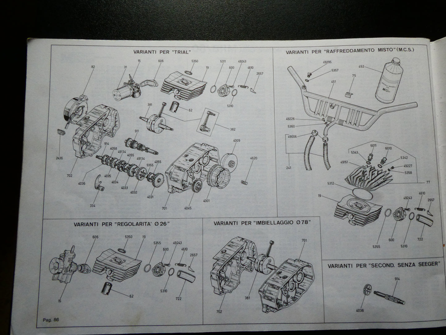 per motori minarelli 1981 catalogo generale  ricambi v1 p3 p4 p6 mr4 mr6 k6 80 p6 corsa corta