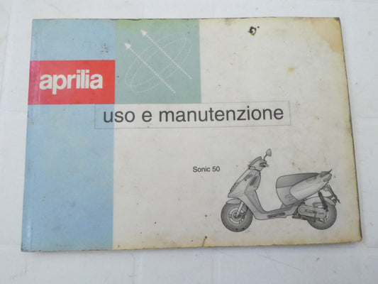 per aprilia 50 sonic libretto manuale uso manutenzione scooter italiano
