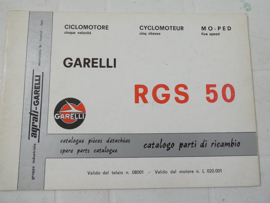 per Garelli 50 rgs moto catalogo ricambi spare parts catalogue moped motorcycle