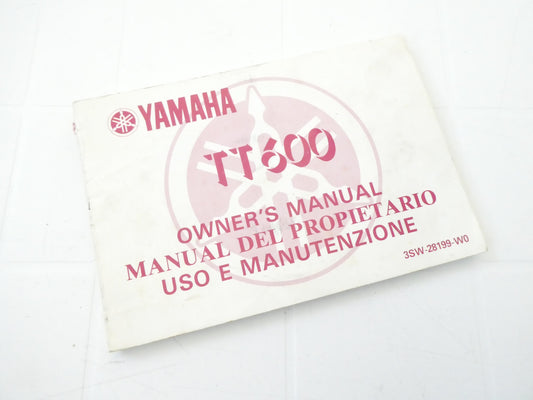 per yamaha tt 600 3sw 1989 owners manual manuale uso manutenzione moto manual