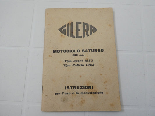 Per Gilera saturno 500 sport polizia  libretto manuale uso manutenzione moto lingua italiano