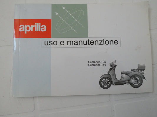 per Scarabeo 125 150 libretto manuale uso manutenzione scooter motore per rotax