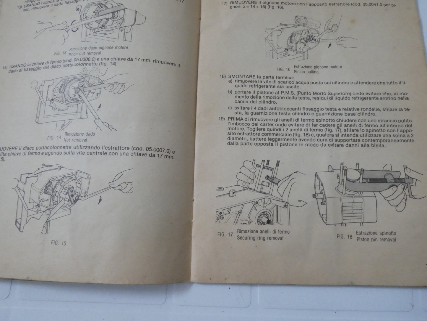 Per minarelli rv4 rv4 A libretto manuale uso manutenzione smontaggio motore