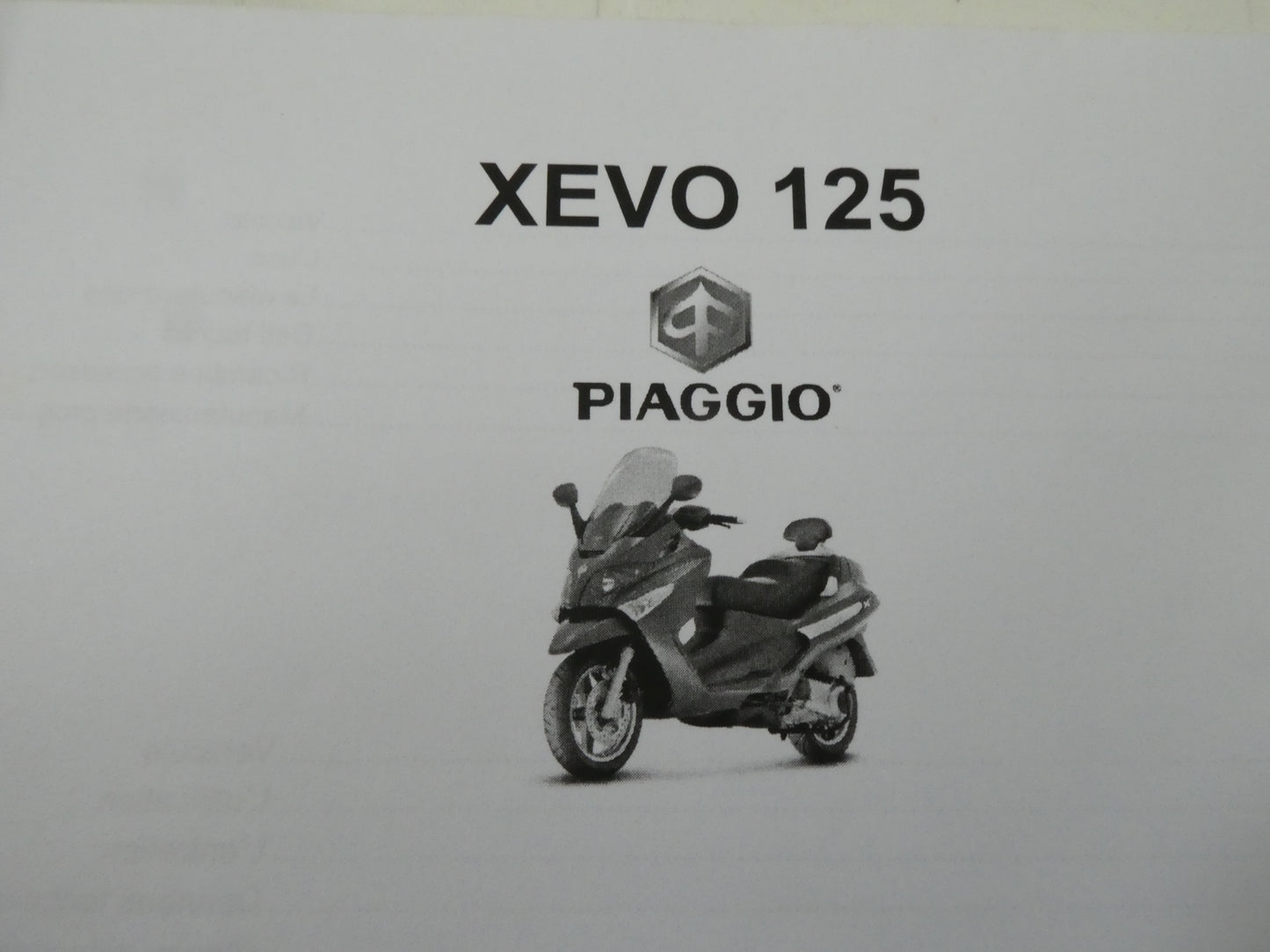 Per Piaggio xevo 125 libretto manuale uso manutenzione scooter