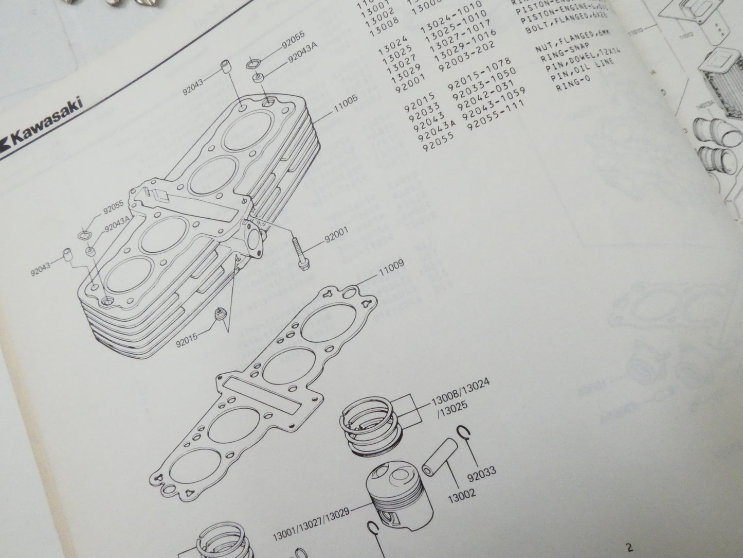Per Kawasaki z 550 c3 ltd  catalogo codici parti ricambio motorcycle parts catalog moto