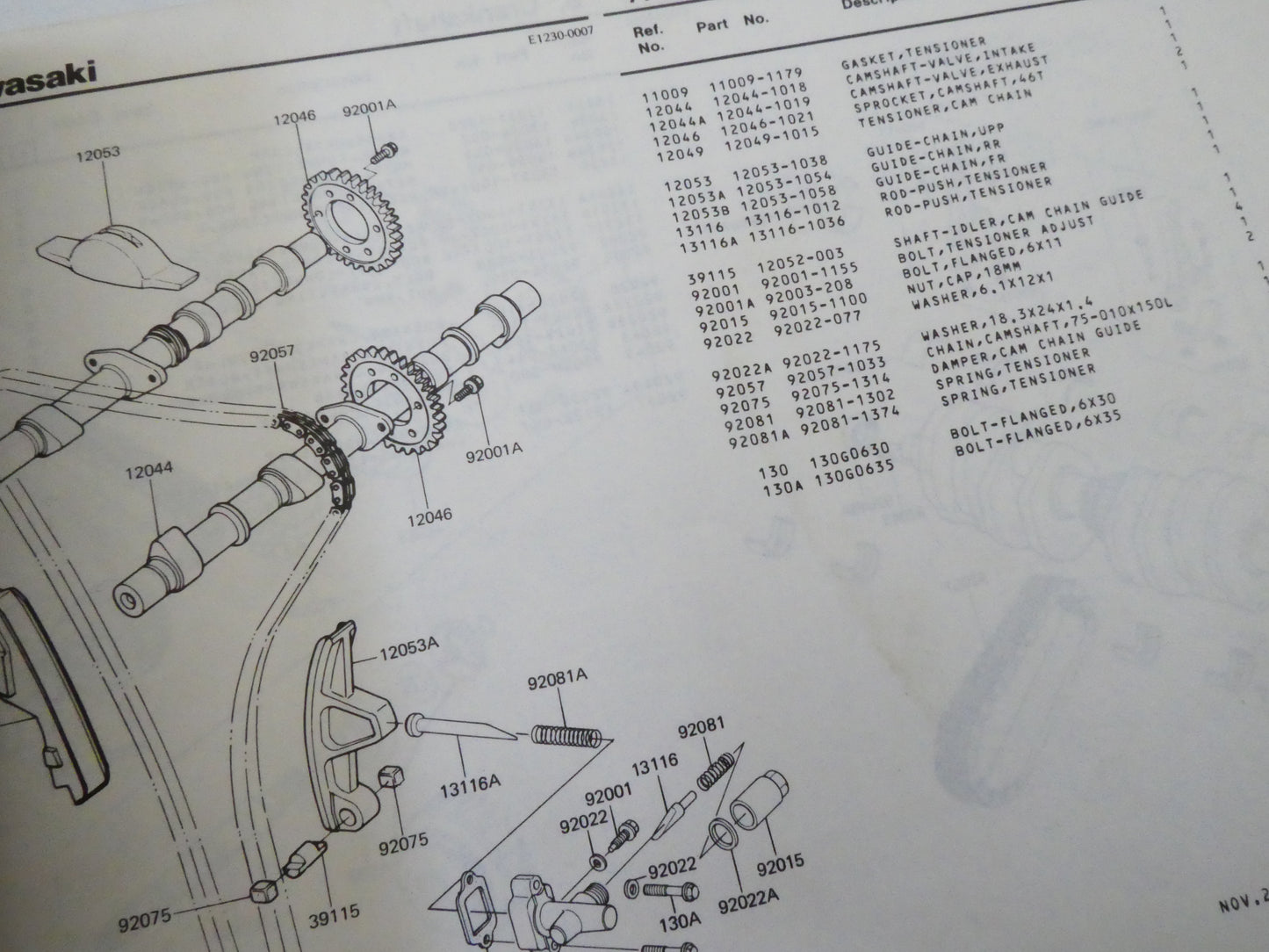Per Kawasaki Z 750 l L1  catalogo parti ricambio moto motorcycle parts catalogue