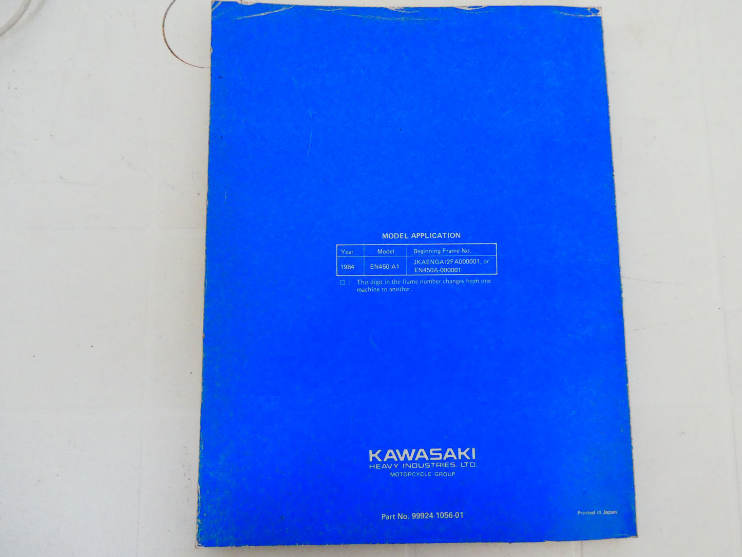 Per kawasaki En 450 ltd A1 en450 1984 manuale officina moto service manual motorcycle