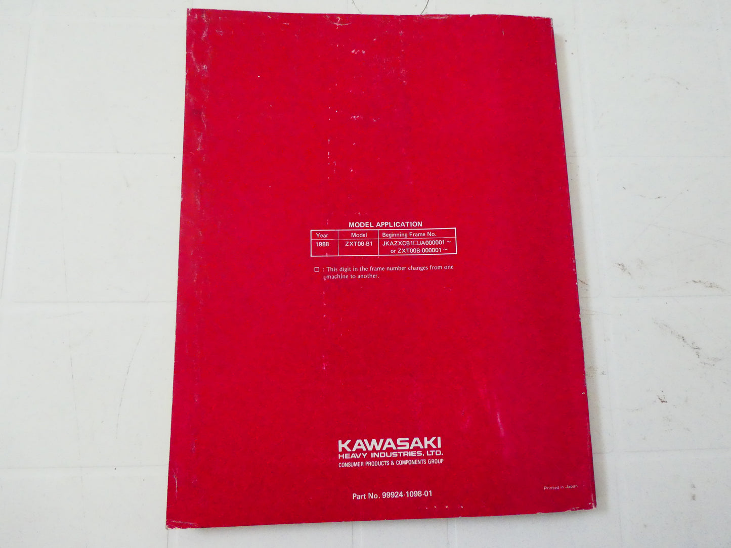 Per kawasaki ninja zx 10 zx-10 zxt00-b1 manuale riparazione officina moto service manual motorcycle