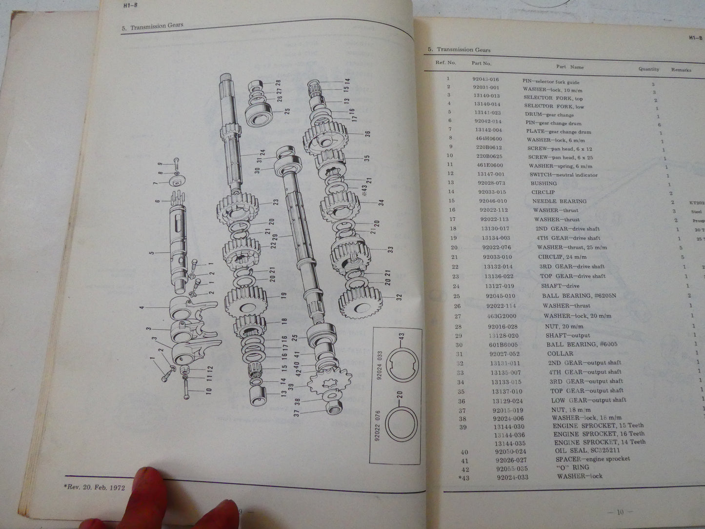 Per Kawasaki 500 H1 B MACH catalogo moto ricambi catalogue parts motorcycle 99997-521