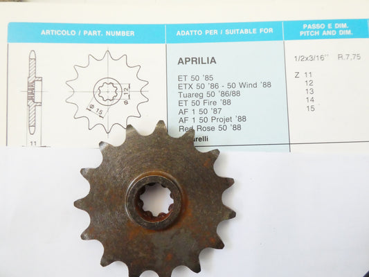 per moto aprilia red rose 50 1988  pignone catena sprocket chain z 15 passo 428