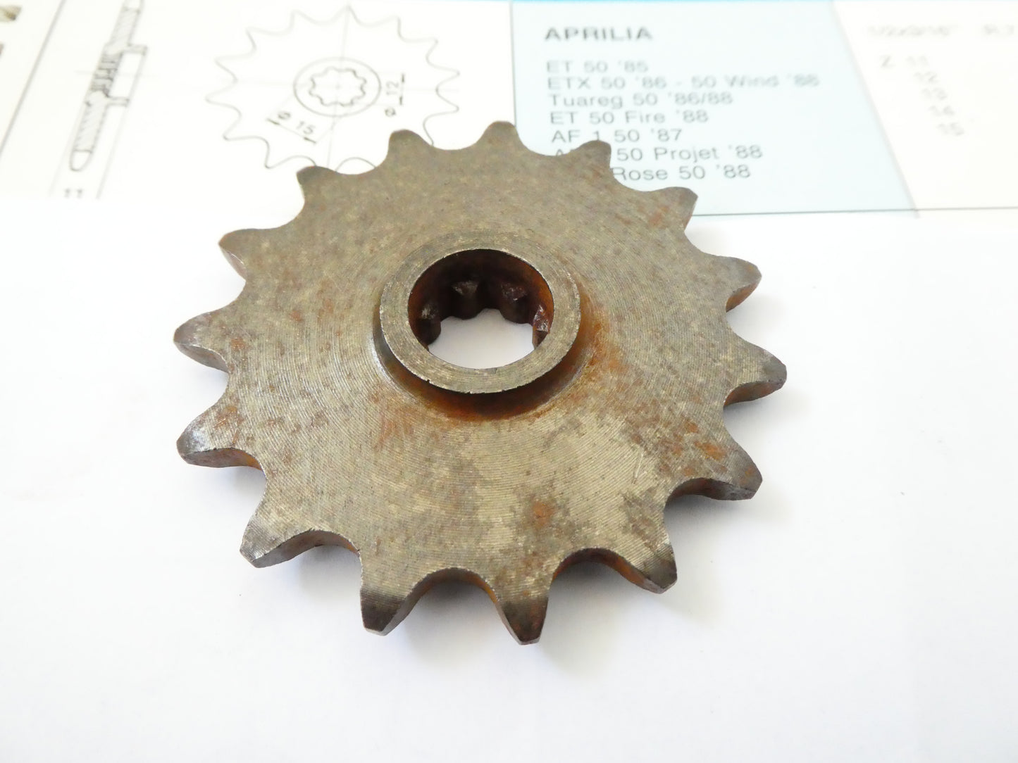 per moto aprilia af1 50 1987  pignone catena sprocket chain z 15 passo 428