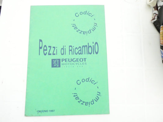 per scooter peugeot giugno 1997 catalogo codici  parti ricambi francese italiano