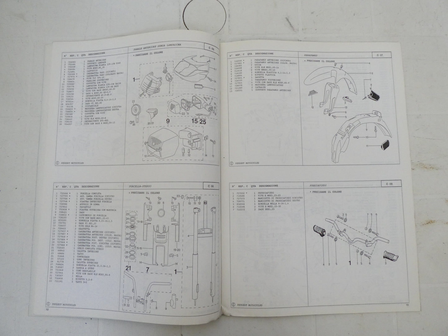 per scooter moped mofa peugeot fox fox l fox lm 07 1997  catalogo parti ricambi italiano