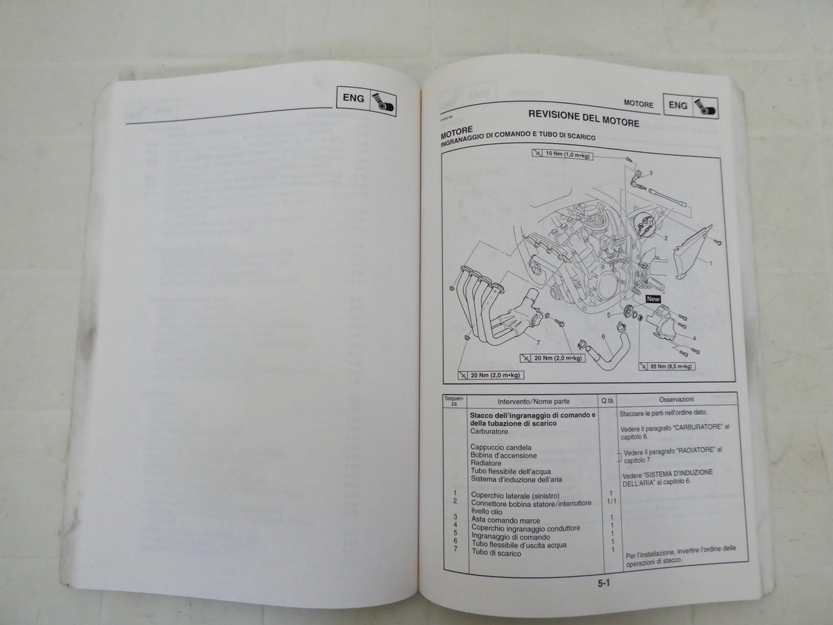 per moto yamaha fzs 1000 fazer 2001 manuale officina riparazione libro italiano 5lv-28197-h0