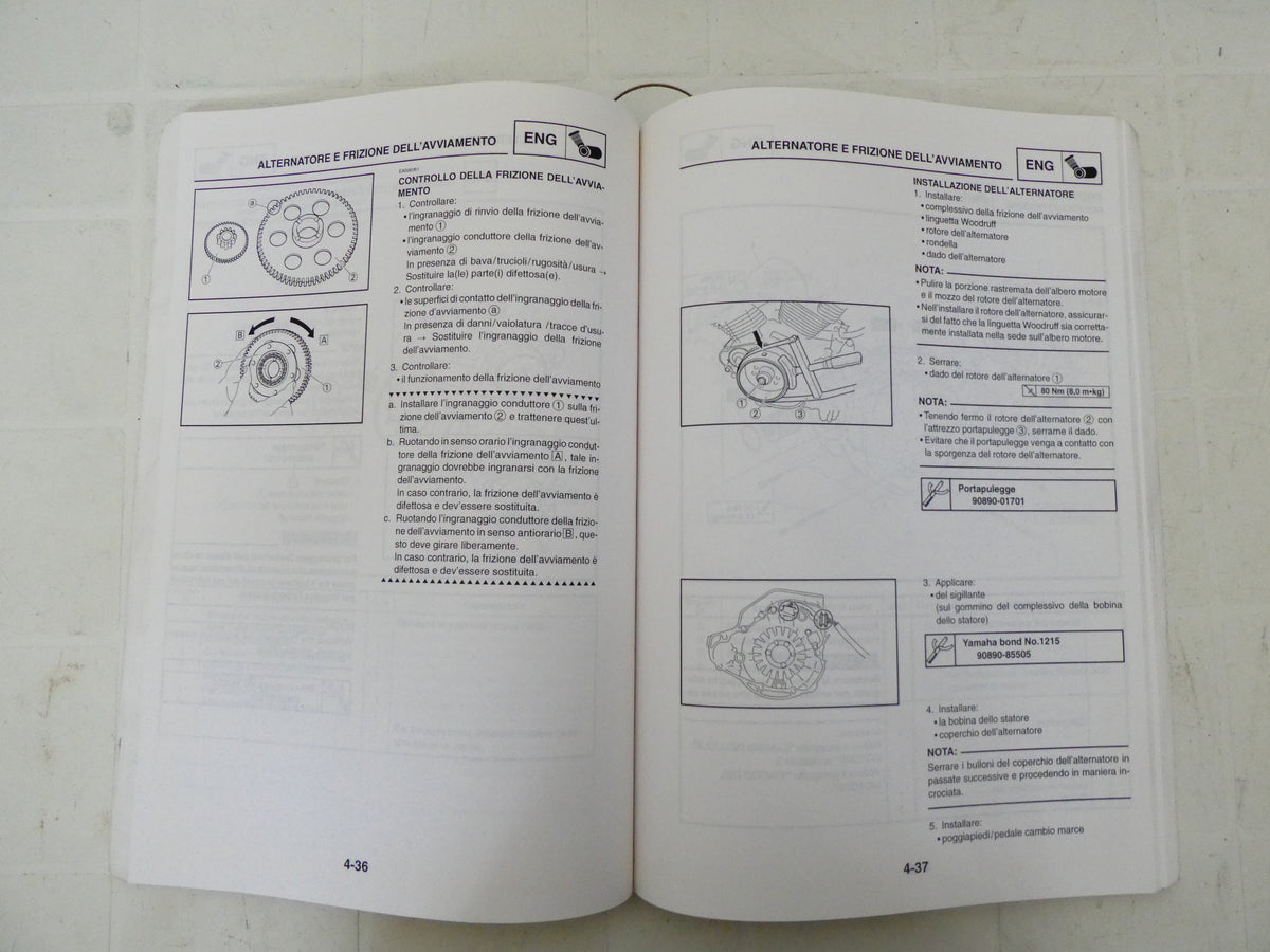 per moto yamaha xvs 125 2000 2001 manuale officina riparazione libro 5jx-28197-h0