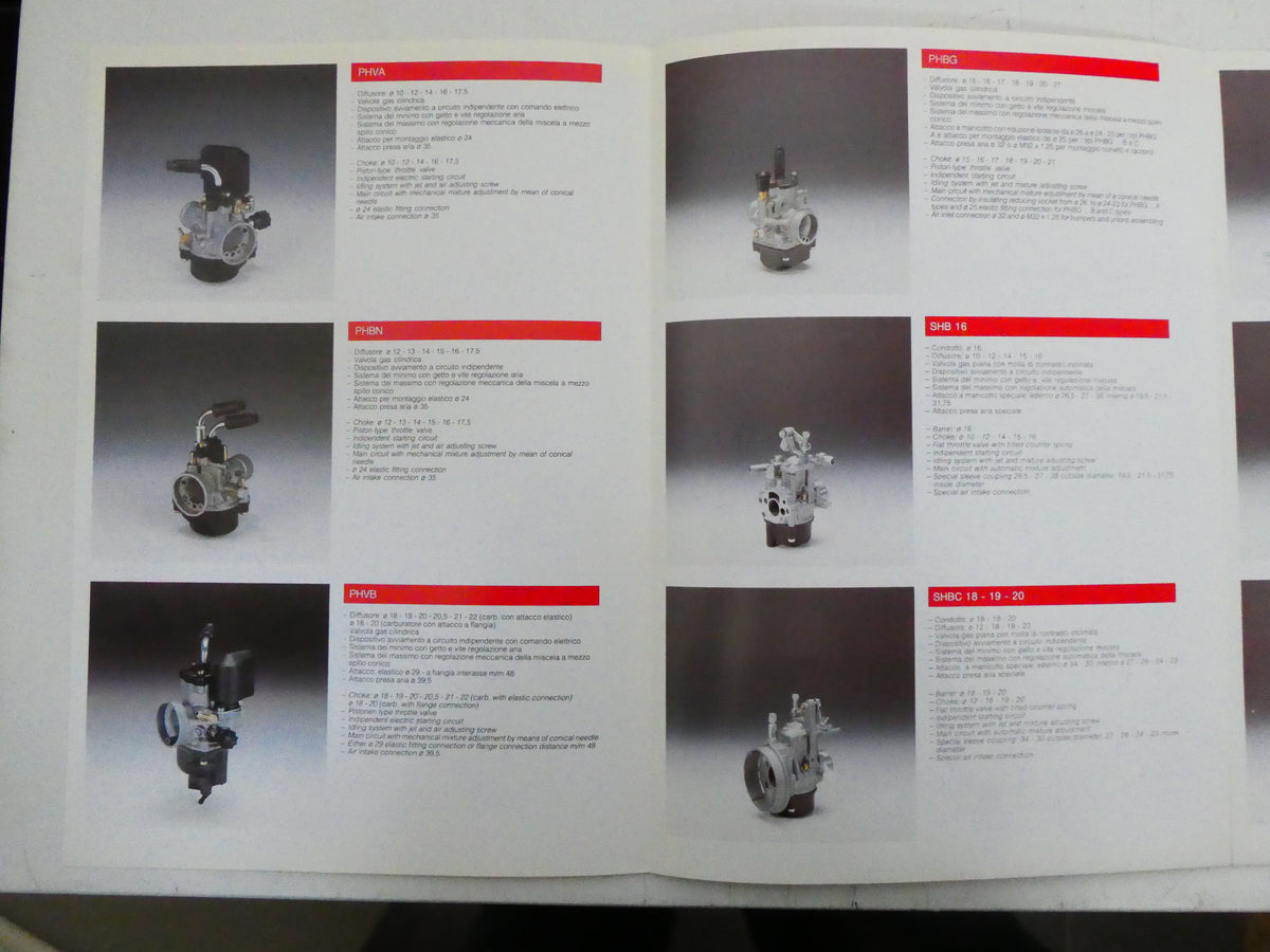 per dellorto carburatori novembre 1995 depliant pieghevole publicitta brochure