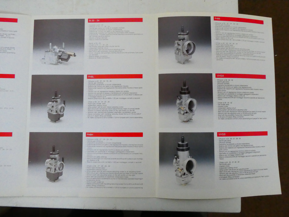 per dellorto carburatori novembre 1995 depliant pieghevole publicitta brochure