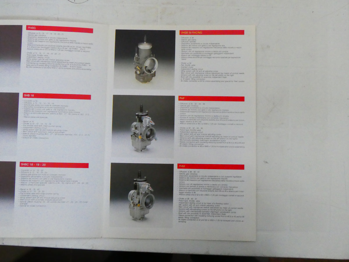 per dellorto carburatori novembre 1995 depliant pieghevole publicitta brochure
