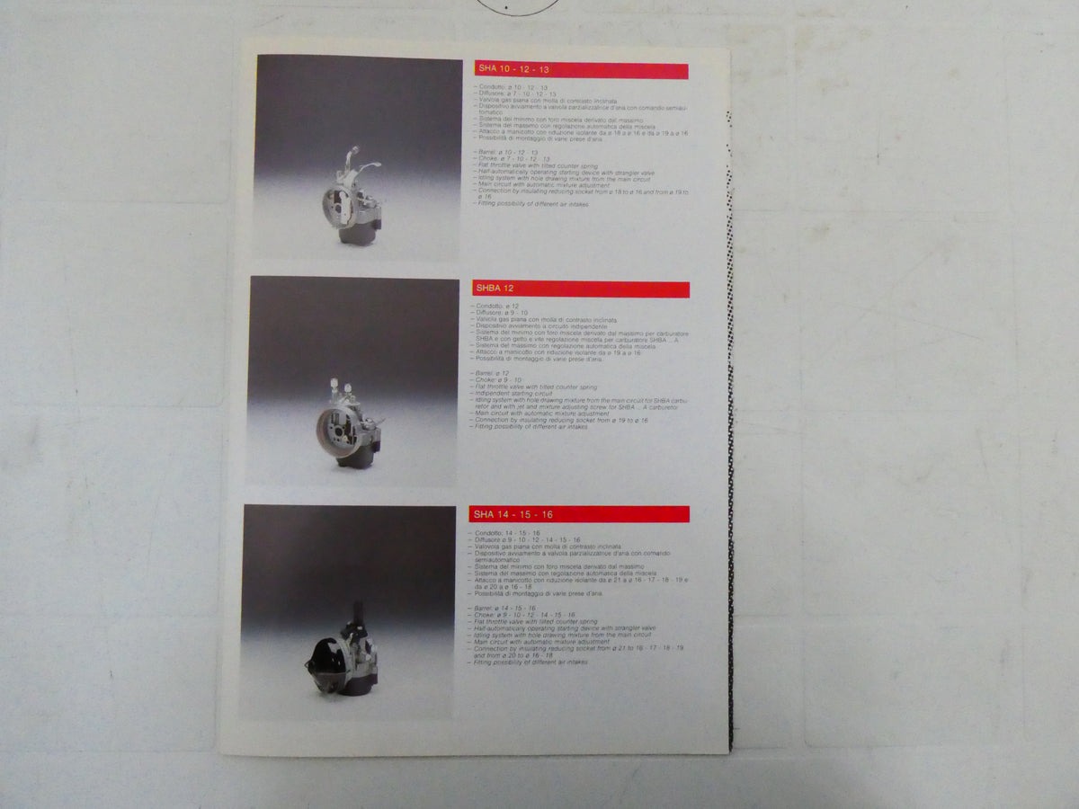 per dellorto carburatori novembre 1995 depliant pieghevole publicitta brochure