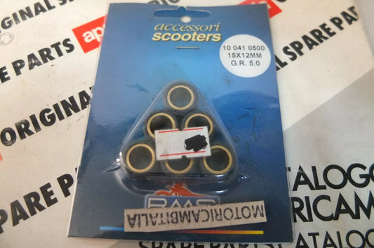 per Motorino scooter kit 6 rulli masse rullini variatore 15x12 gr 5 needle variator rollers