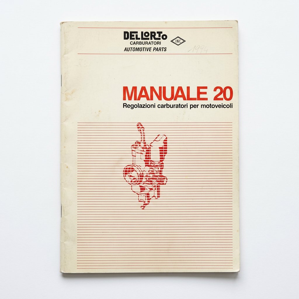 Copertina del Manuale Dell'Orto 20 per la regolazione dei carburatori