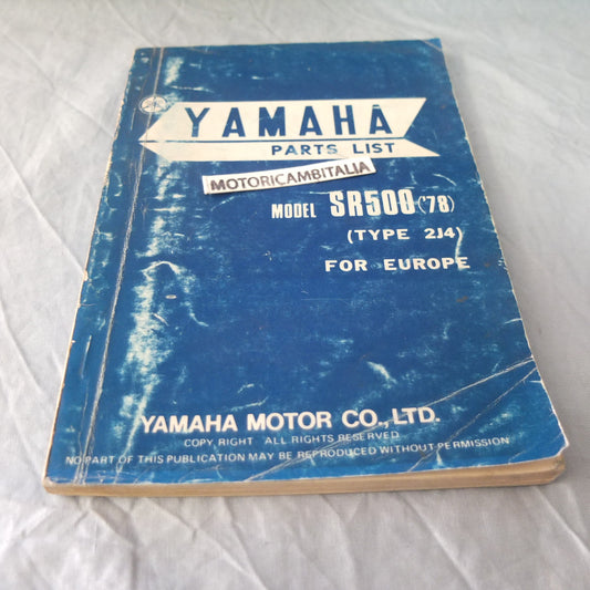 Per Yamaha sr500 sr 500 2JA moto part engine frame book manual manuale catalogo motore telaio  ricambi