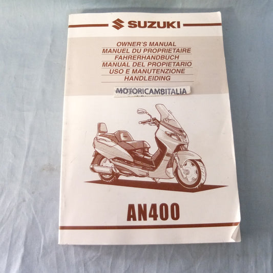 suzuki burgman 400 manuale uso manutenzione owners manual fahrer handbuch scooter