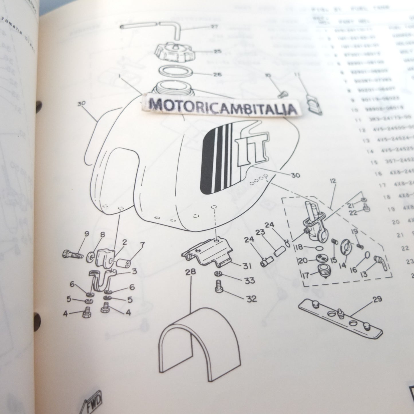 Yamaha it 465 j 5l5 moto part engine frame book manual manuale catalogo motore telaio ricambi