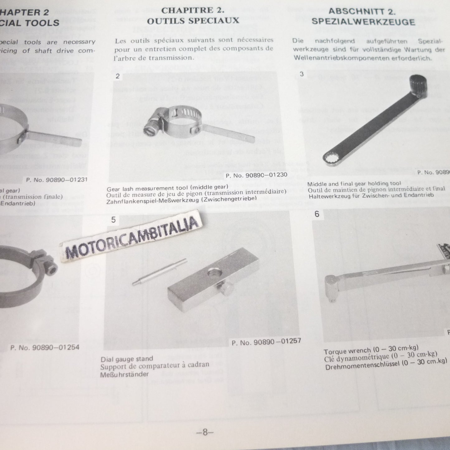 Yamaha moto manuale officina trasmissione ingranaggio shaft drive service workshop 1T5